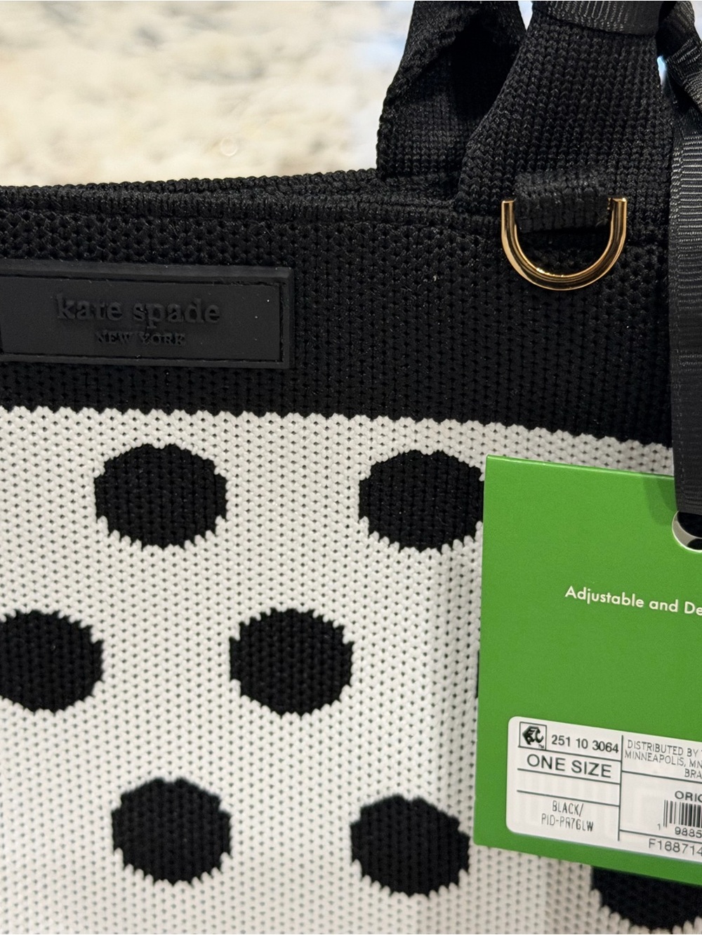 NWT kate spade x target Polka Dot Black and White Tote with Gold Accent